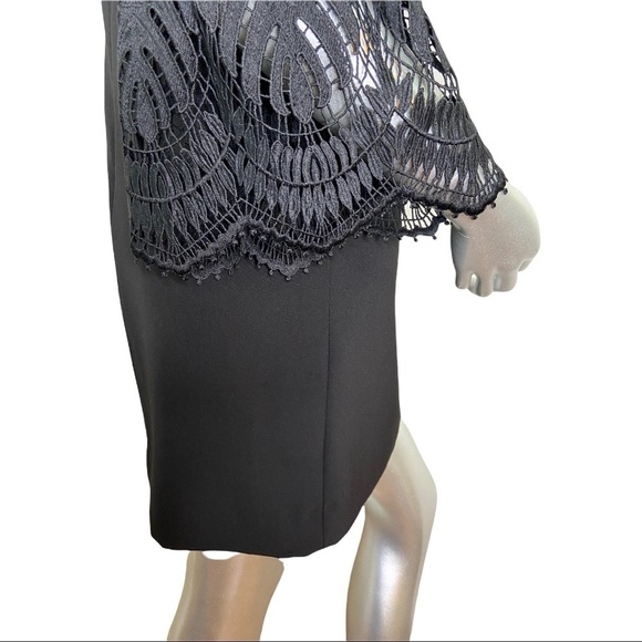 Tahari by Arthur S. Levine Black Bell Sleeve Shift Dress Woman's Size 2 - Picture 4 of 10